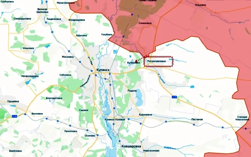 На Купянском направлении ВС РФ закрепились на окраине Петропавловки на левом берегу Оскола