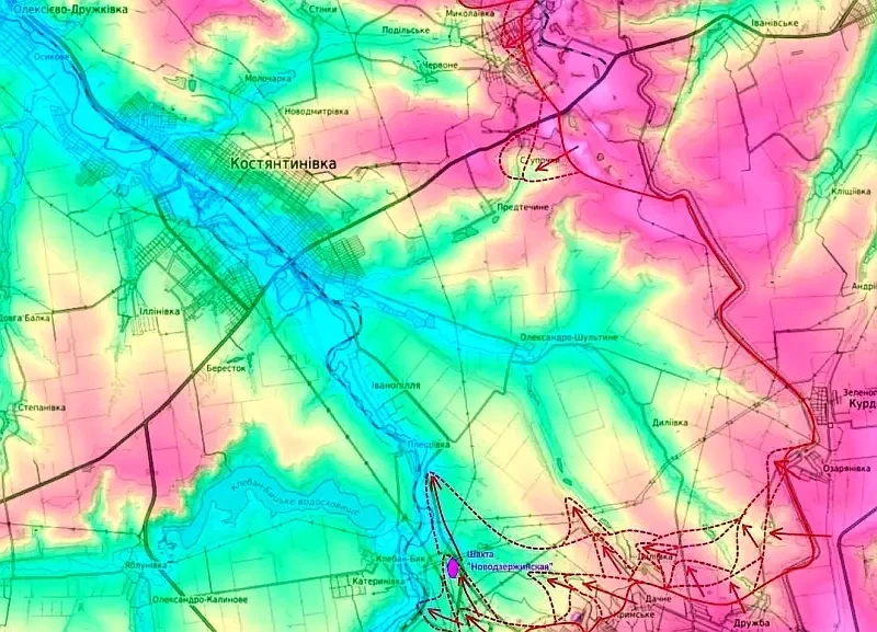 Бойцы ВС РФ значительно продвинулись в сторону Константиновки